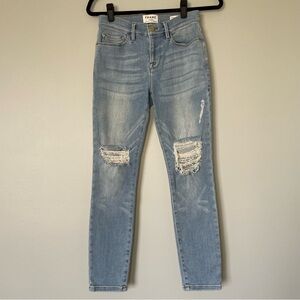 Frame Denim Le Skinny de Jeanne Crop in Dove Park Wash